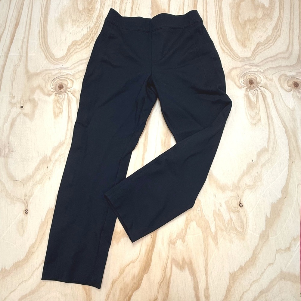 Spanx Perfect Pant Slim Straight Black Pull On Tummy Control Petite Medium M/M